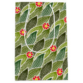 Zachte groovy hippie rode groene madeliefjes bloem medium cadeauzakje (Voorkant)