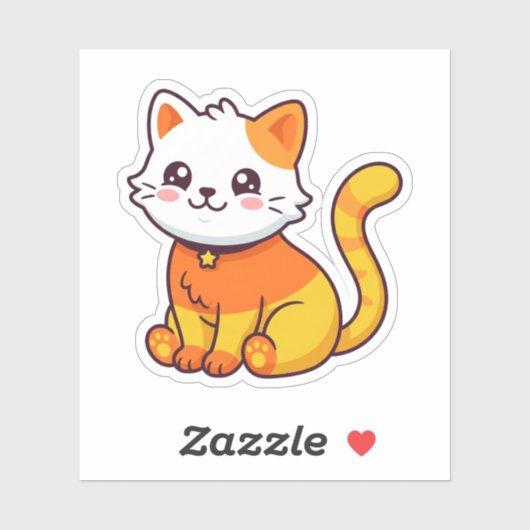 Zachte Halloween Candy Corn Kat Herfst Sticker (Vel)