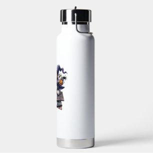 Zachte Halloween kat sticker � Heksenhoed, Pompoen Waterfles