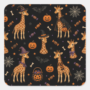 Zachte Halloween Kostuum Giraffen Vierkante Sticke Sticker