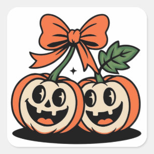 Zachte Halloween Pompoen Paar Sticker