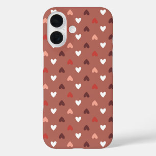 Zachte Hartjes Patroon – Zachte Liefdesesthetiek iPhone 16 Hoesje