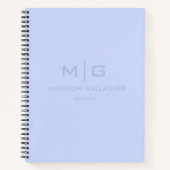 Zachte Hemel Licht Pastel Babyblauwe Kleur Notitieboek (Voorkant)