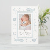 Zachte Hemelse Geboorteaankondiging Kaart (Staand voorkant)