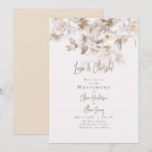 Zachte herfst bladeren bruiloft kaart (Voorkant / Achterkant)