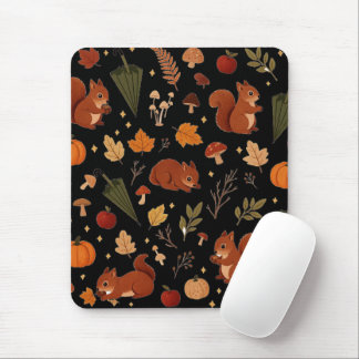 Zachte herfst eekhoorn patroon, knus herfst pompoe muismat