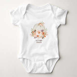 Zachte Herfst Herfst Pompoen Bloemen Meisje Romper