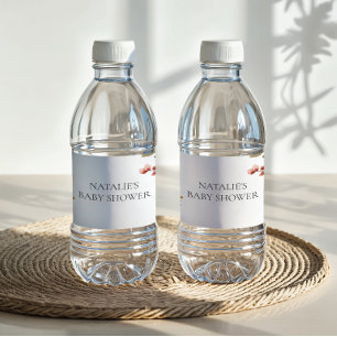 Zachte Herfst Lente Bloemige Baby Shower Feest Waterfles Etiket