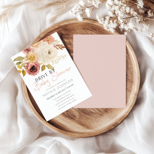 Zachte Herfst Lente Bloemige Drive By Baby Shower Kaart