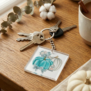 Zachte Herfst Pompoen Acryl Sleutelhanger