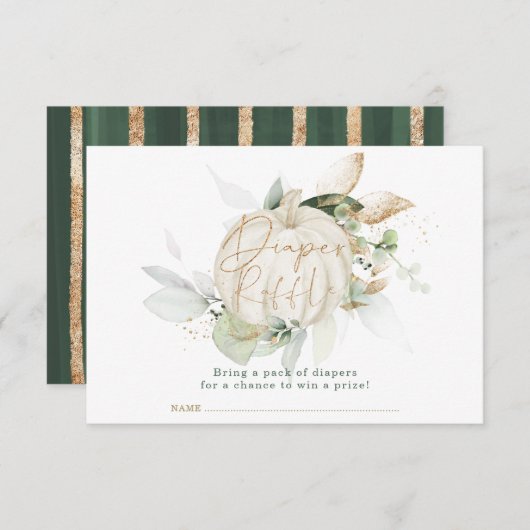 Zachte Herfst pompoen botanische bladeren luidere  Informatiekaartje (Voorkant / Achterkant)