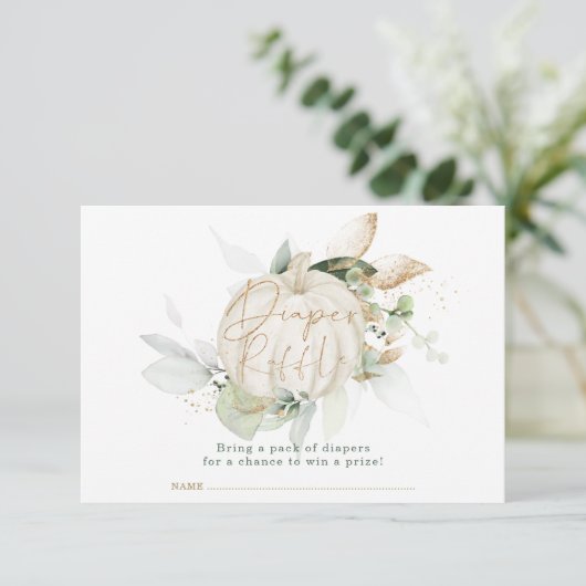 Zachte Herfst pompoen botanische bladeren luidere  Informatiekaartje (Staand voorkant)