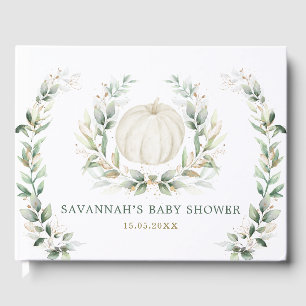 Zachte Herfst Pompoen Groen Goud Neutraal Baby Gastenboek