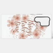 Zachte herinnering met zachte bloemen samsung galaxy hoesje (Achterkant horizontaal)