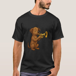Zachte Hond Speelt Trompet, Grappige Hond Trompet T-shirt