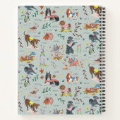 Zachte honden patroon monogram  notitieboek (Achterkant)