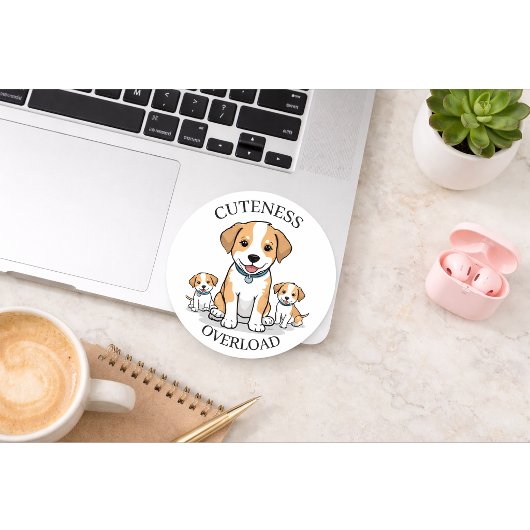 Zachte Hondenfamilie Sticker