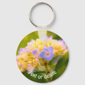 Zachte hydrangea ventilator, speciaal aangepast sleutelhanger (Voorkant)