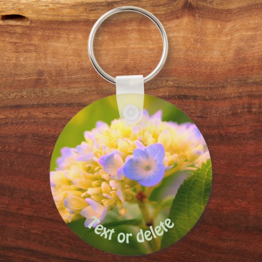 Zachte hydrangea ventilator, speciaal aangepast sleutelhanger (Voorkant)