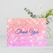 Zachte iriserende ombre nepglooiing bedankkaart (Staand voorkant)