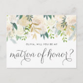 Zachte Ivoor Bloem Wil Je Mijn Getuige Zijn Uitnodiging Briefkaart (Voorkant)