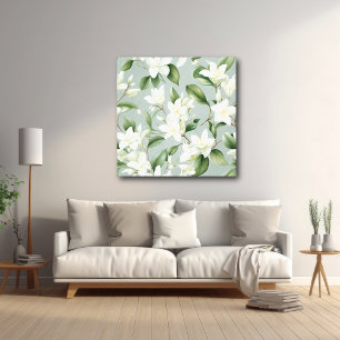 Zachte Jasmijn Bloemige Elegantie Accent Canvas Afdruk