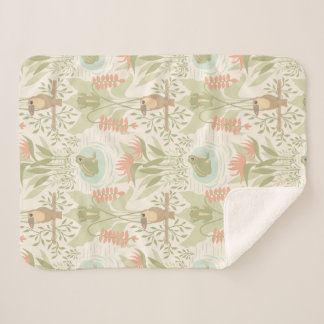 Zachte Jungle Kikkers & Vogels Sherpa Deken