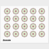 Zachte  Kaleidoscoop Mandala Ronde Sticker (Vel)