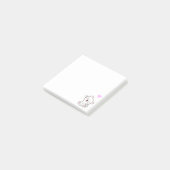 Zachte kat en hart op witte Post-it-notities Post-it® Notes (Schuin)