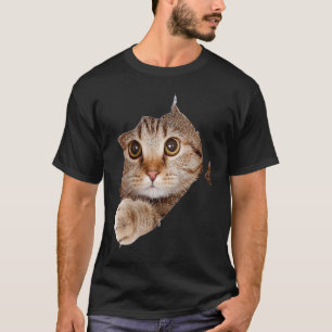 Zachte Kat Gescheurde Stof Kitten T-shirt