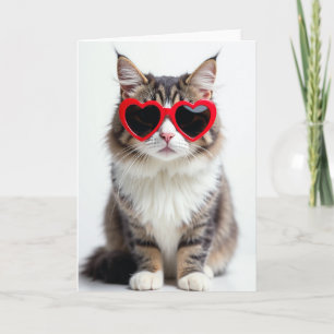 Zachte Kat Hart Zonnebril Kaart