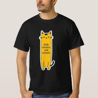 Zachte Kat Met Snorwarmte Minimalistisch Ontwerp T-shirt