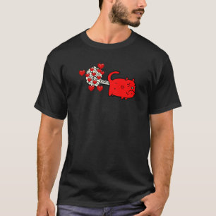 Zachte Kat Scheet Hartjes T-shirt