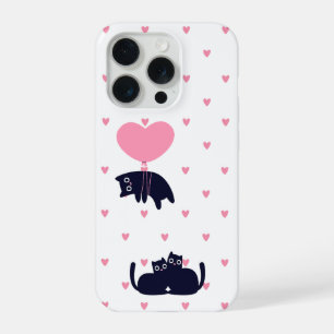 Zachte Kat Stippen Harten iPhone 15 Pro Hoesje