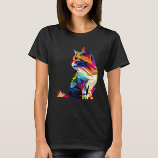 Zachte Kat Waterverf Kleurrijk Voor Kat  Meerkleur T-shirt