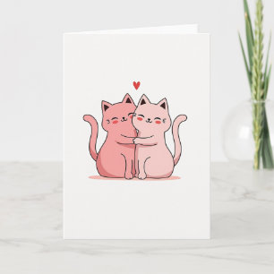 Zachte Katten Knuffelen Liefde Kaart