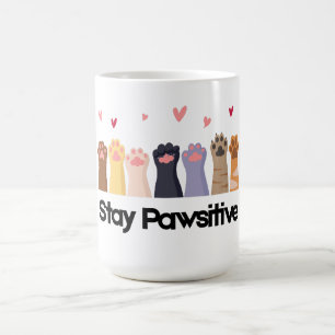 Zachte Kattenpoot Stickers Kattenliefhebber Sticke Koffiemok