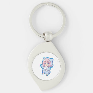 Zachte Kawaii Anime Meisje Sticker Sleutelhanger