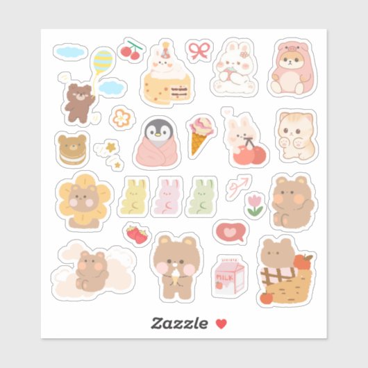 Zachte Kawaii Dier Sticker (Vel)