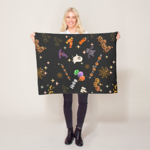 Zachte Kawaii Halloween Doodles Griezeldeken Fleec Fleece Deken