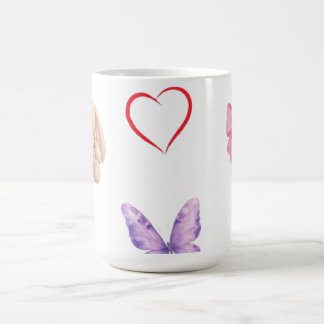 Zachte Kawaii Pastel Strikken Konijn Vlinder Hart  Koffiemok