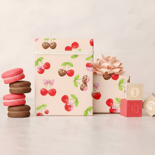 Zachte Kersen Dessert Patroon Zoet Cadeaupapier