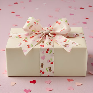 Zachte Kersen Dessert Patroon Zoete Cadeau Lint