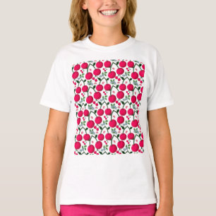 Zachte Kersen Patroon, Glanzend Kawaii Fruit T-shirt