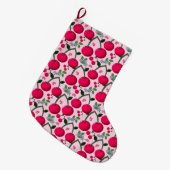 Zachte Kersen Patroon, Glanzende Kawaii Fruit Grote Kerstsok (Voorkant (Hangend))