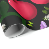 Zachte Kersen Vlinder Patroon, Glanzend Kawaii Fru Cadeaupapier (Rol Hoek)