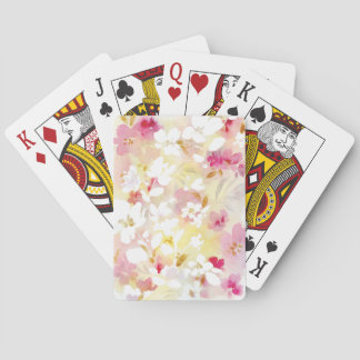 Zachte kersenbloesem roze waterverf pokerkaarten