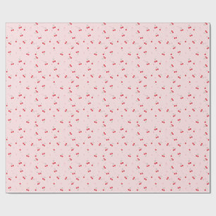 Zachte Kersenpatroon Roze Esthetische Naadloos Cadeaupapier
