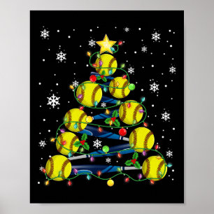 Zachte Kerstboom Kerstman Pyjama Heren Poster