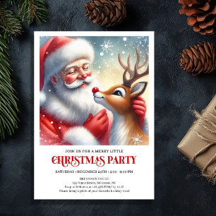 Zachte Kerstman Rudolph Kerstfeest Uitnodiging